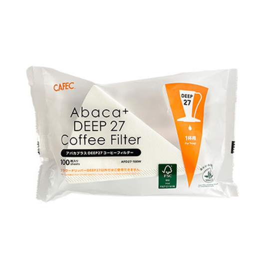 Cafec ABACA Plus Deep 27 Dripper Filter Paper 100 pack