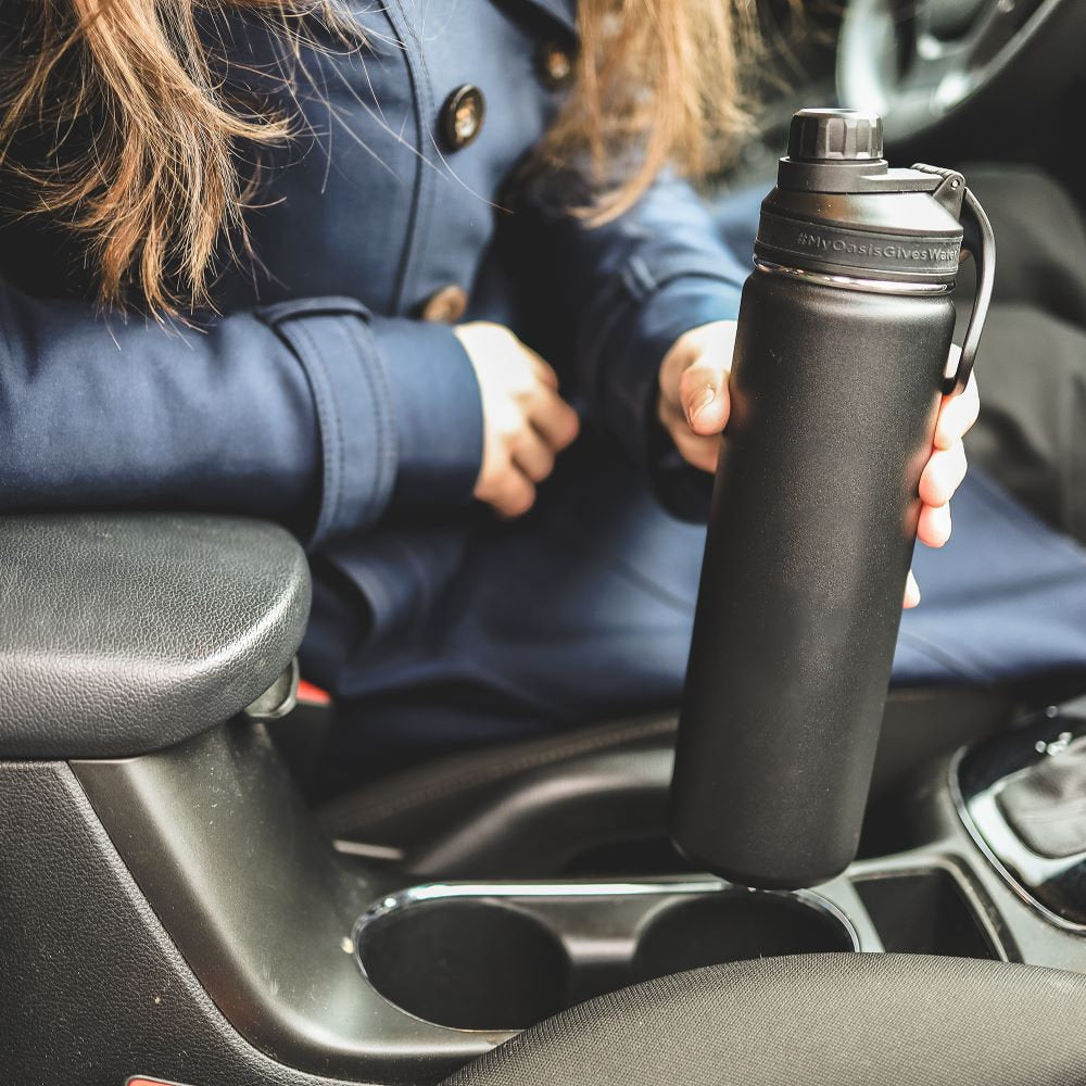 Grosche Oasis Infuser Water Bottle 650ml Midnight Black