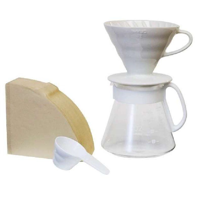 Hario V60 Ceramic Pour Over Set White