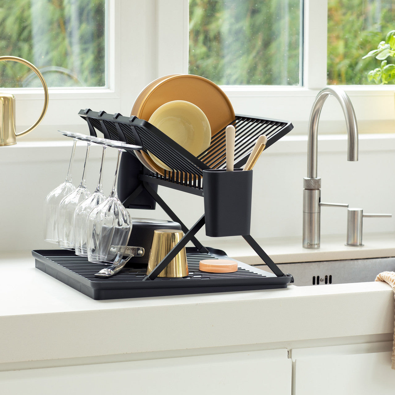 Brabantia Foldable Dish Drying Rack Large Grey