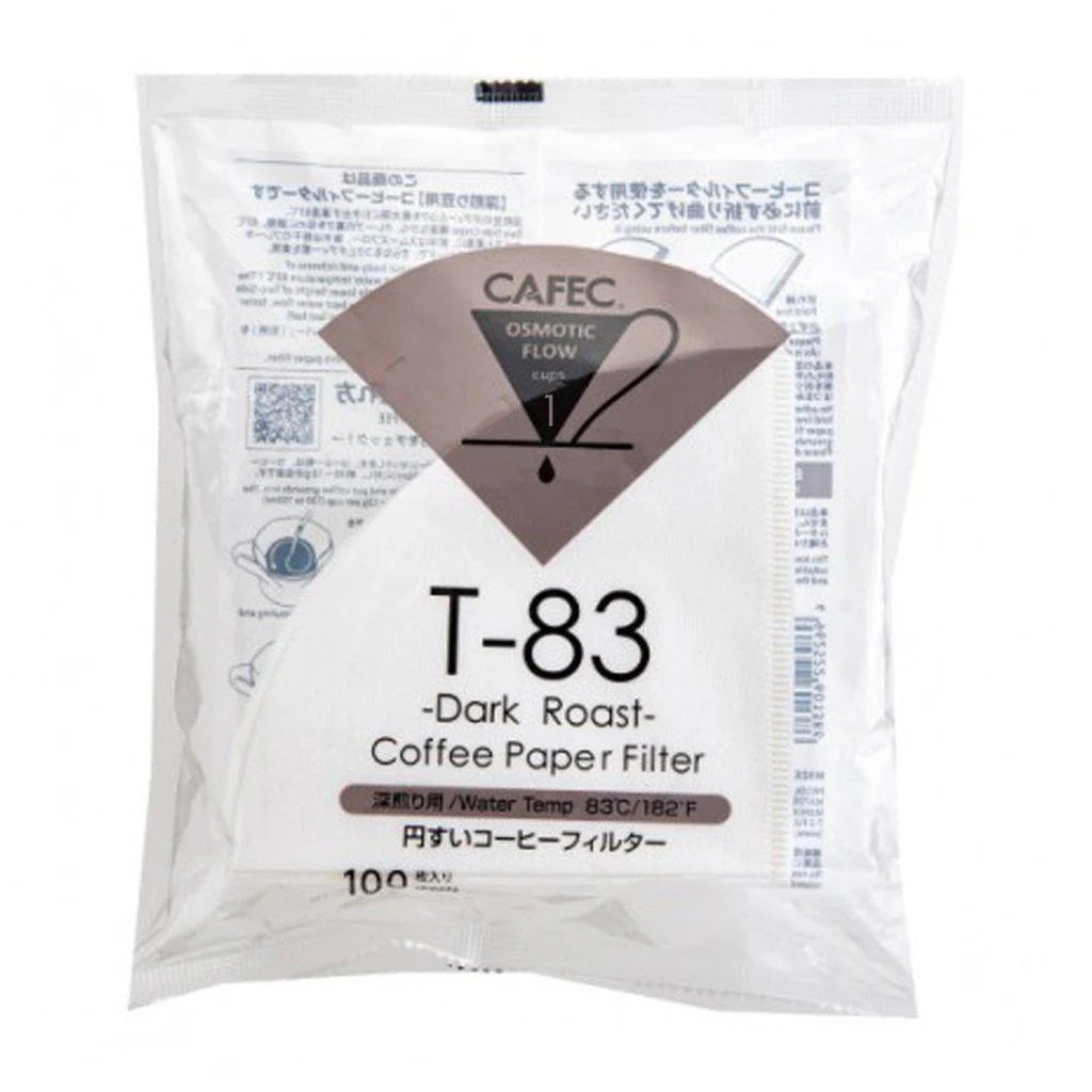 Cafec T-83 Dark Roast 1 Cup Filter Paper 100 pack