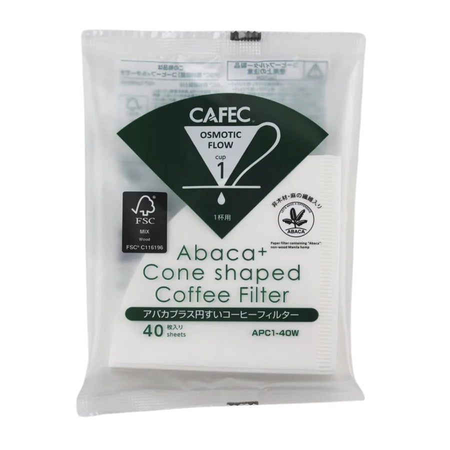 Cafec Abaca Plus 1 Cup Filter Paper 40 pack
