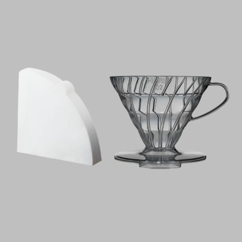 Hario V60 Dripper 02 - Plastic Set -Transparent Black