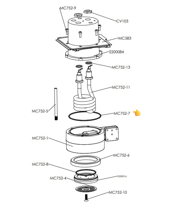 Lelit Espresso Heating Element O-ring MC752/13