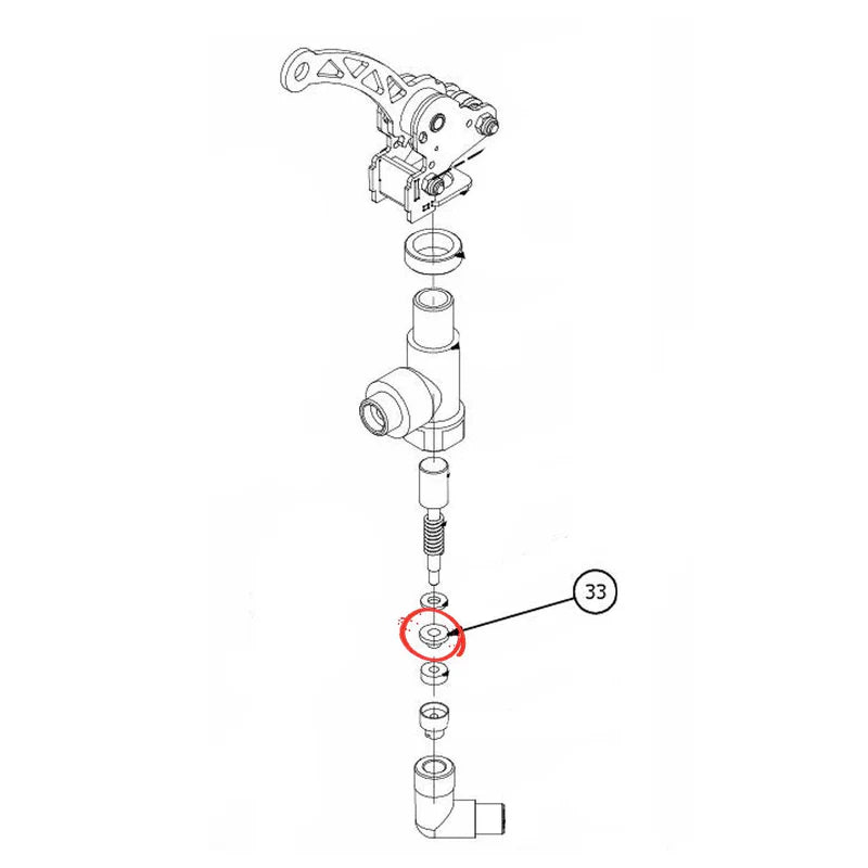 Bezzera Front Of Flip Tap Gasket D12 x 6 PTFE Graphitized (XD0) 5494004