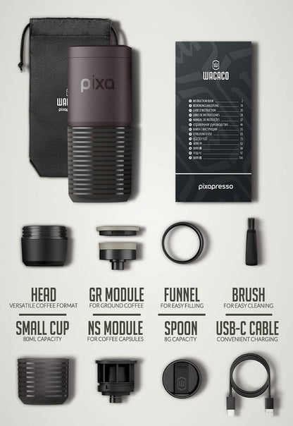 Wacaco Pixapresso Electric Portable Espresso Machine [DG]
