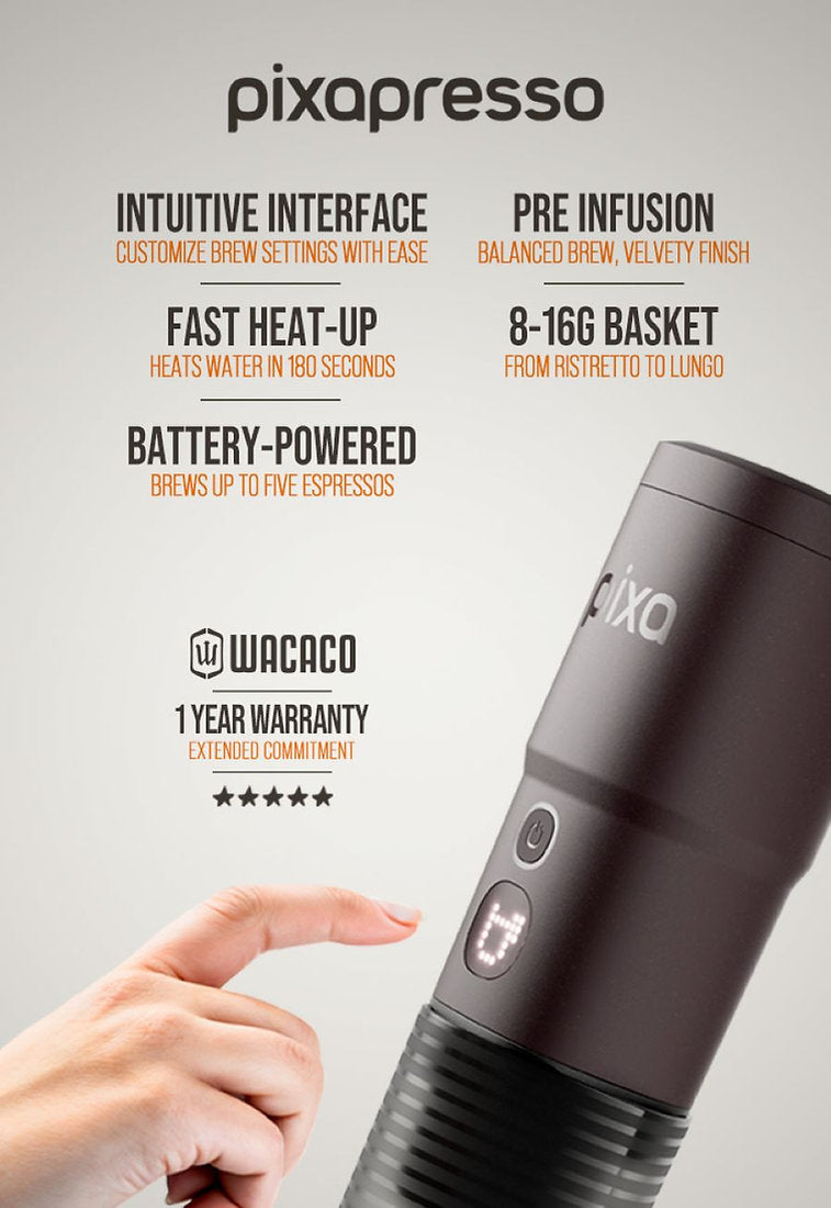 Wacaco Pixapresso Electric Portable Espresso Machine [DG]