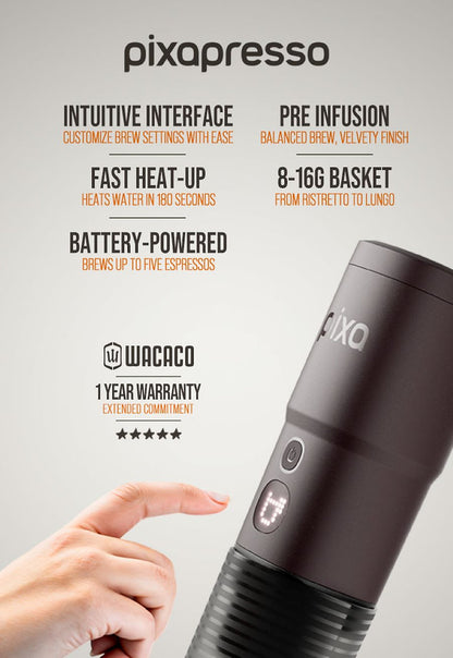 Wacaco Pixapresso Electric Portable Espresso Machine [DG]