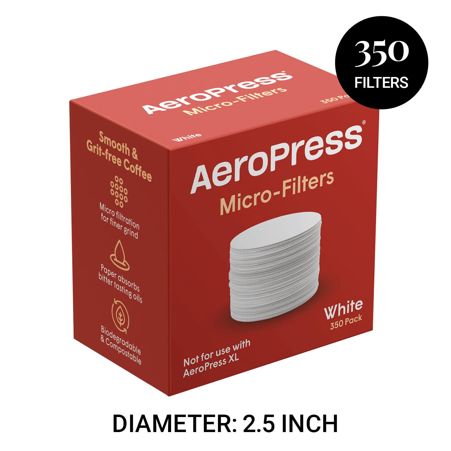 Aeropress 64mm Filter Pack 350pcs (Suitable for Aeropress Original/Clear & Go)