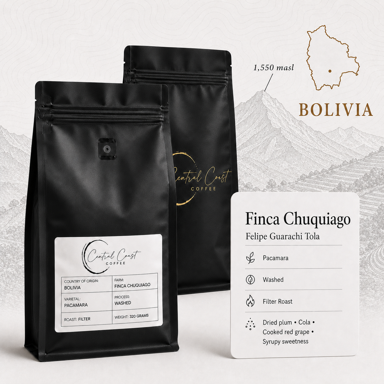 Bolivia | Finca Chuquiago | Felipe Guarachi Tola | Pacamara Washed 320g bag