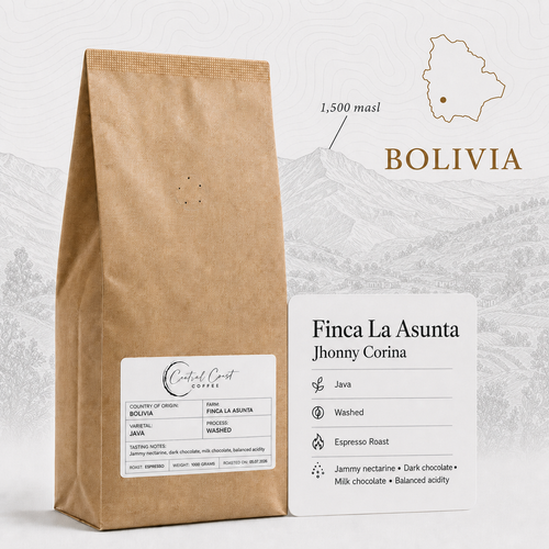 Central Coast Coffee Bolivia La Asunta Java Washed espresso coffee beans 1kg bag