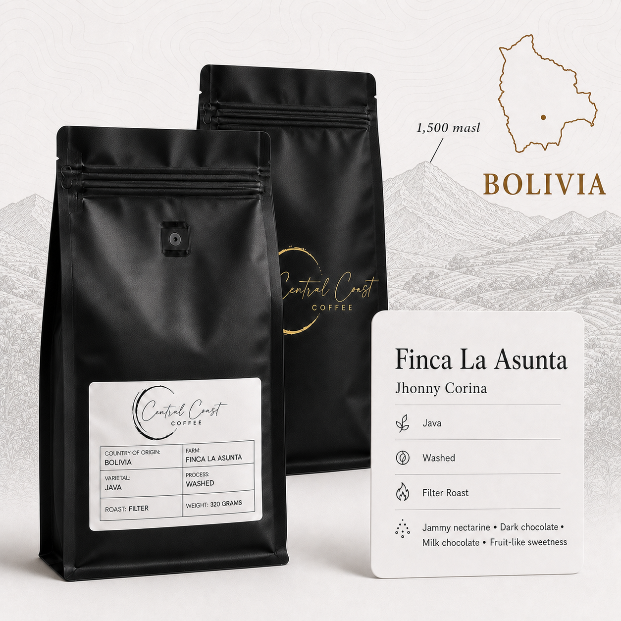 Bolivia | Finca La Asunta | Jhonny Corina | Java Washed 320g bag