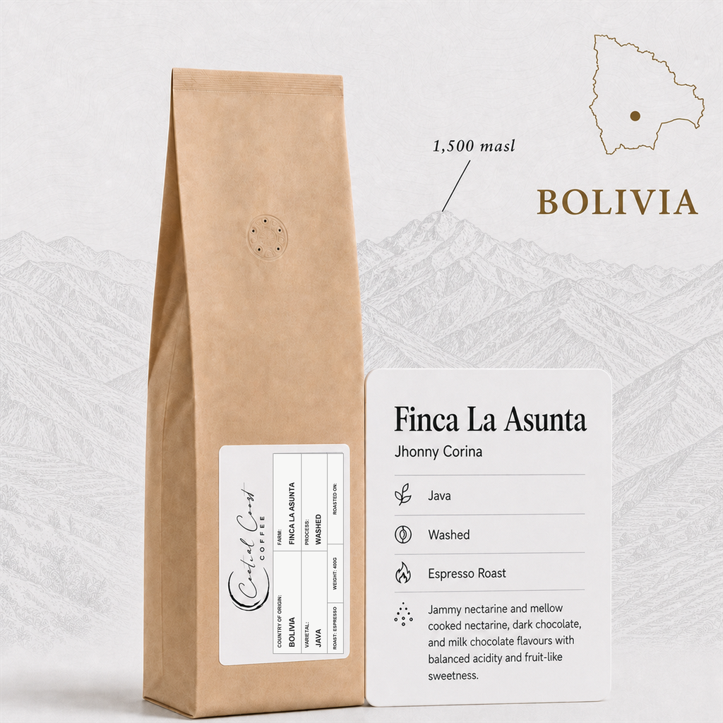 Central Coast Coffee Bolivia La Asunta Java Washed espresso coffee beans 400g bag
