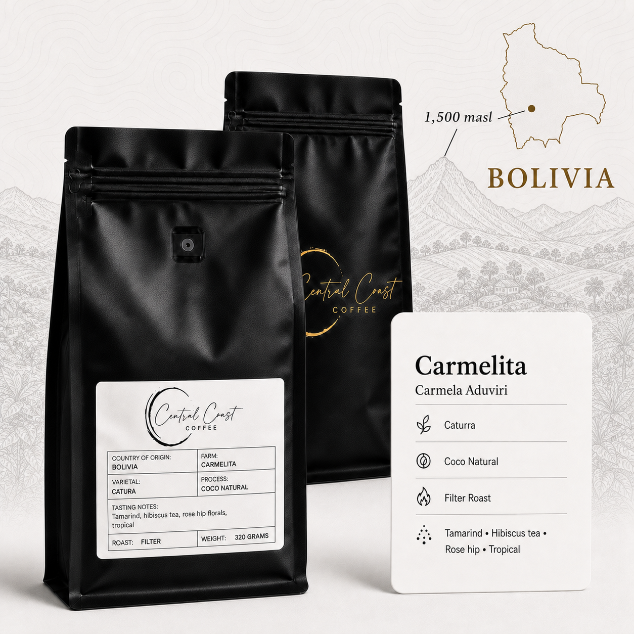Bolivia | Carmelita | Caturra Coco Natural 320g bag