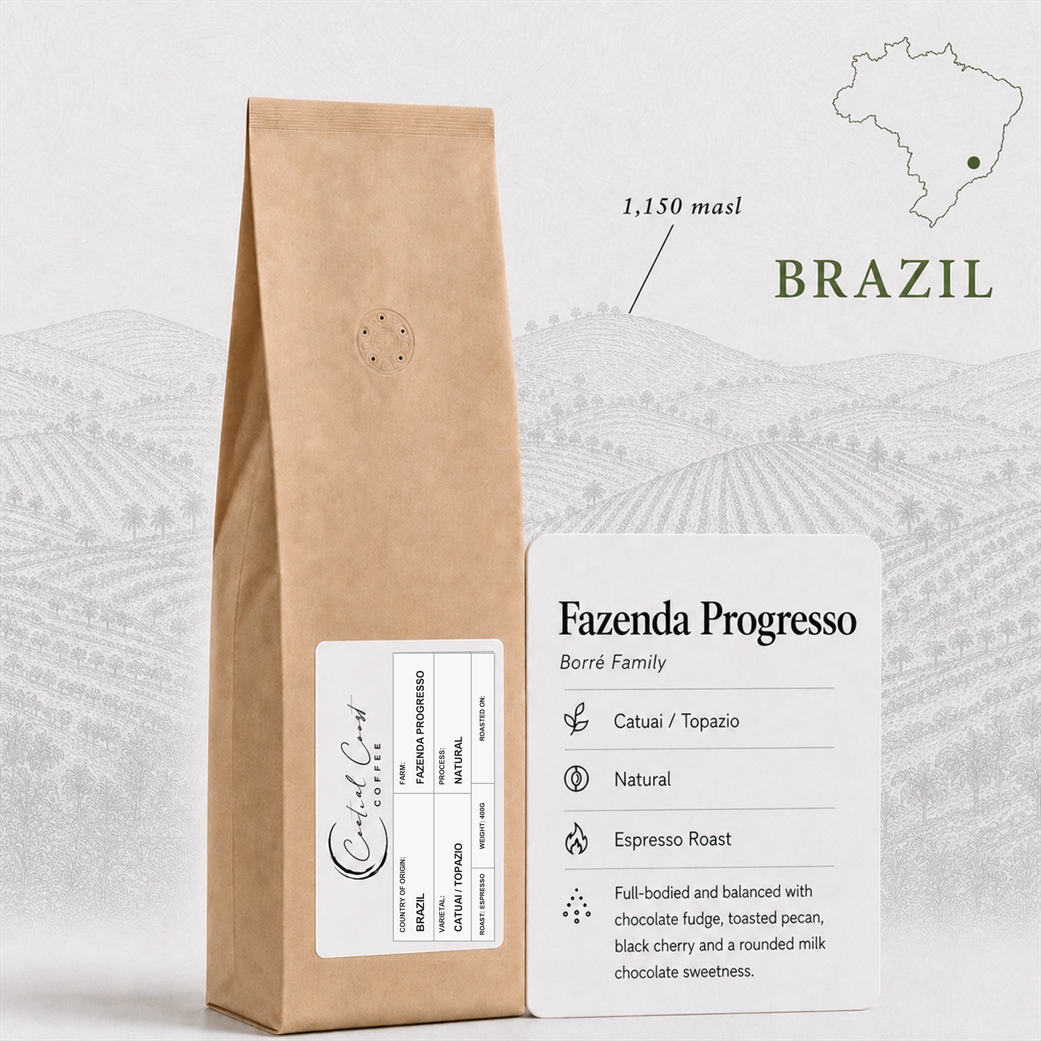 Brazil | Fazenda Progresso | Catuaí / Topazio Natural 400g bag