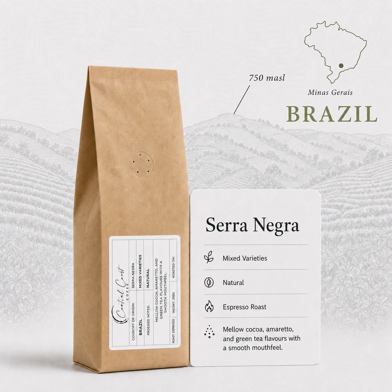 Brazil | Serra Negra | Mixed Varieties Natural 200g bag