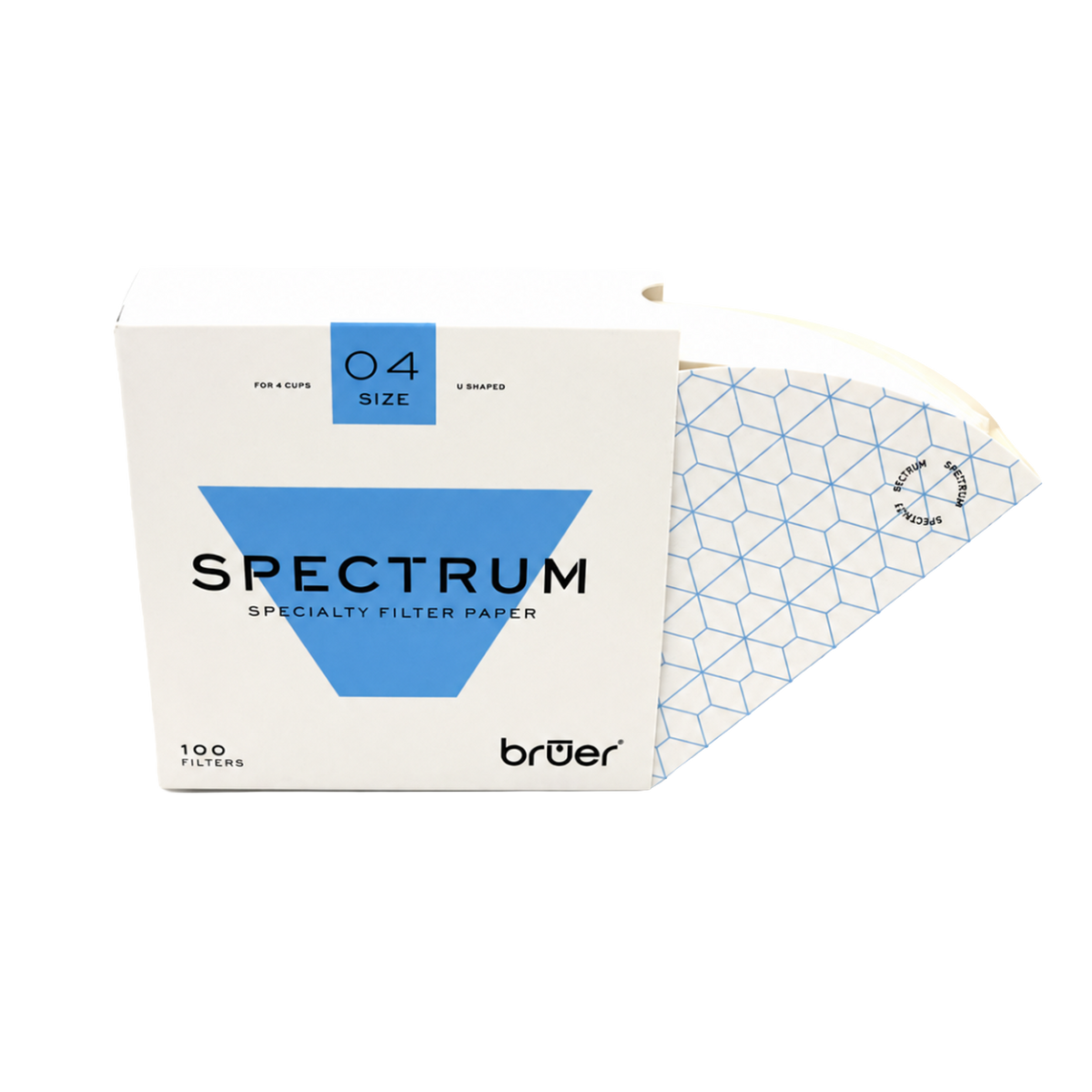Bruer Spectrum U Shape Paper Filter #4 100pk Box