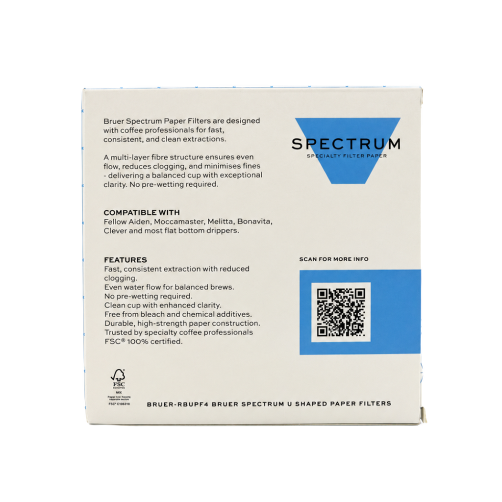 Bruer Spectrum U Shape Paper Filter #4 100pk Box
