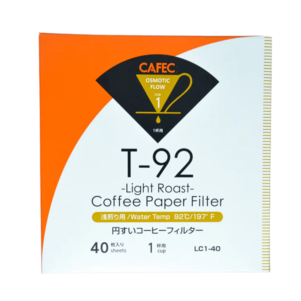 1 Cup Cafec T-92 Light Roast Filter Paper 40 pack