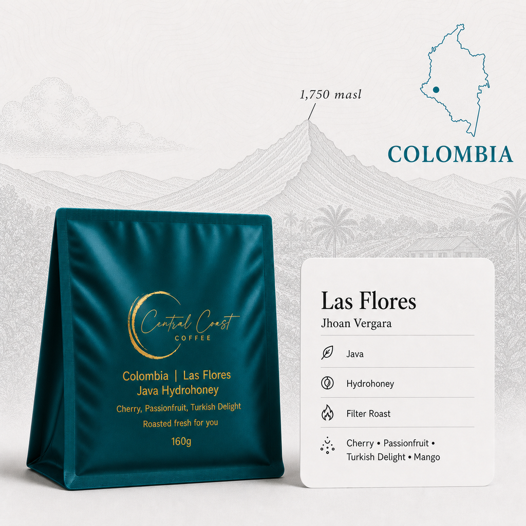 Colombia | Las Flores | Jhoan Vergara | Java Hydrohoney (Duo Cherry Velvet) | Signature Series 160g bag