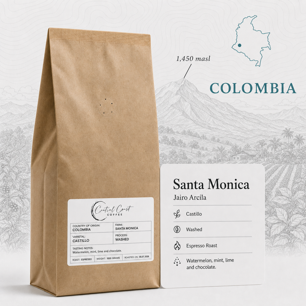 Colombia | Santa Monica | Jairo Arcila | Castillo Castillo Honey Watermelon Co-Ferment