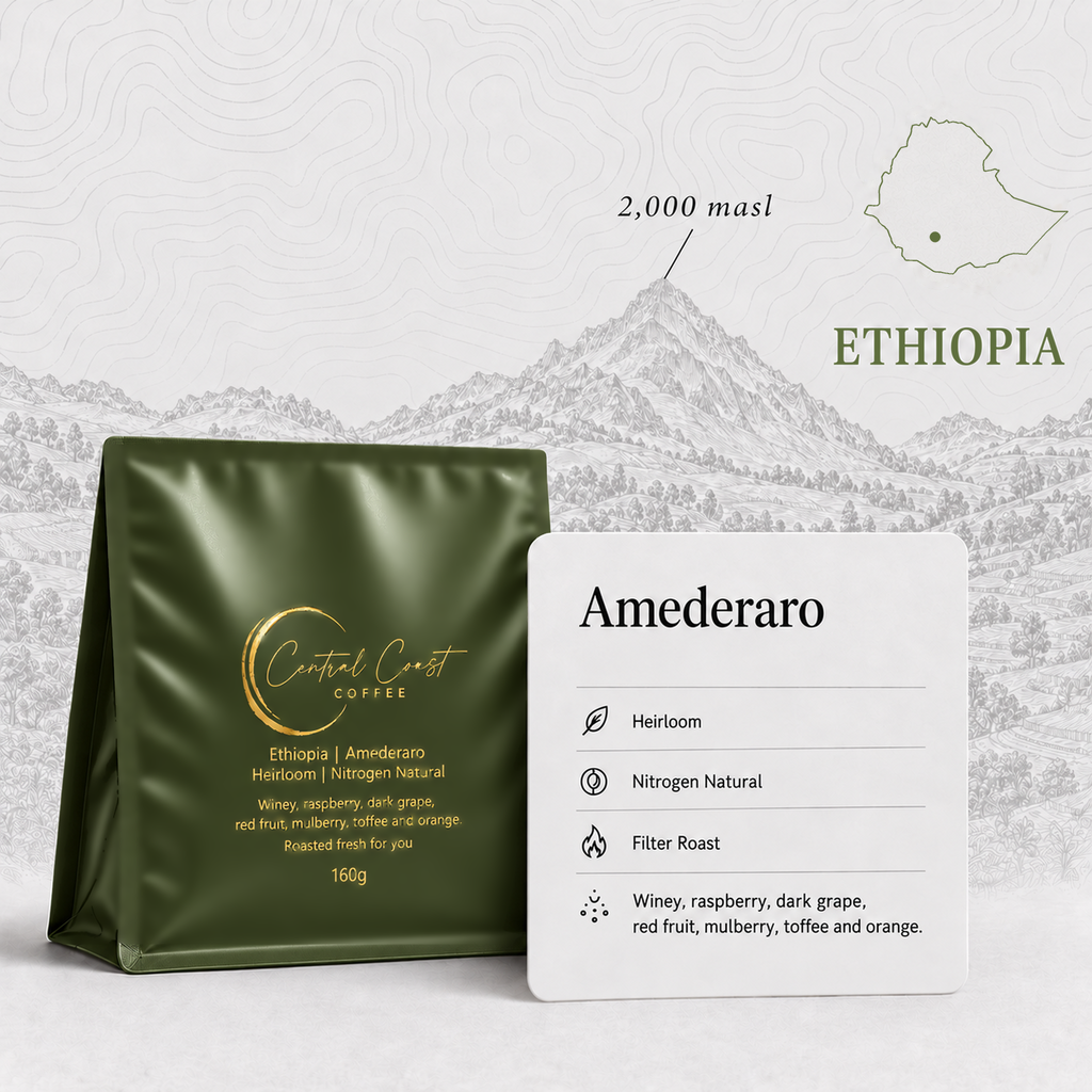 Ethiopia Amederaro Nitrogen Natural 160g Signature Series bag