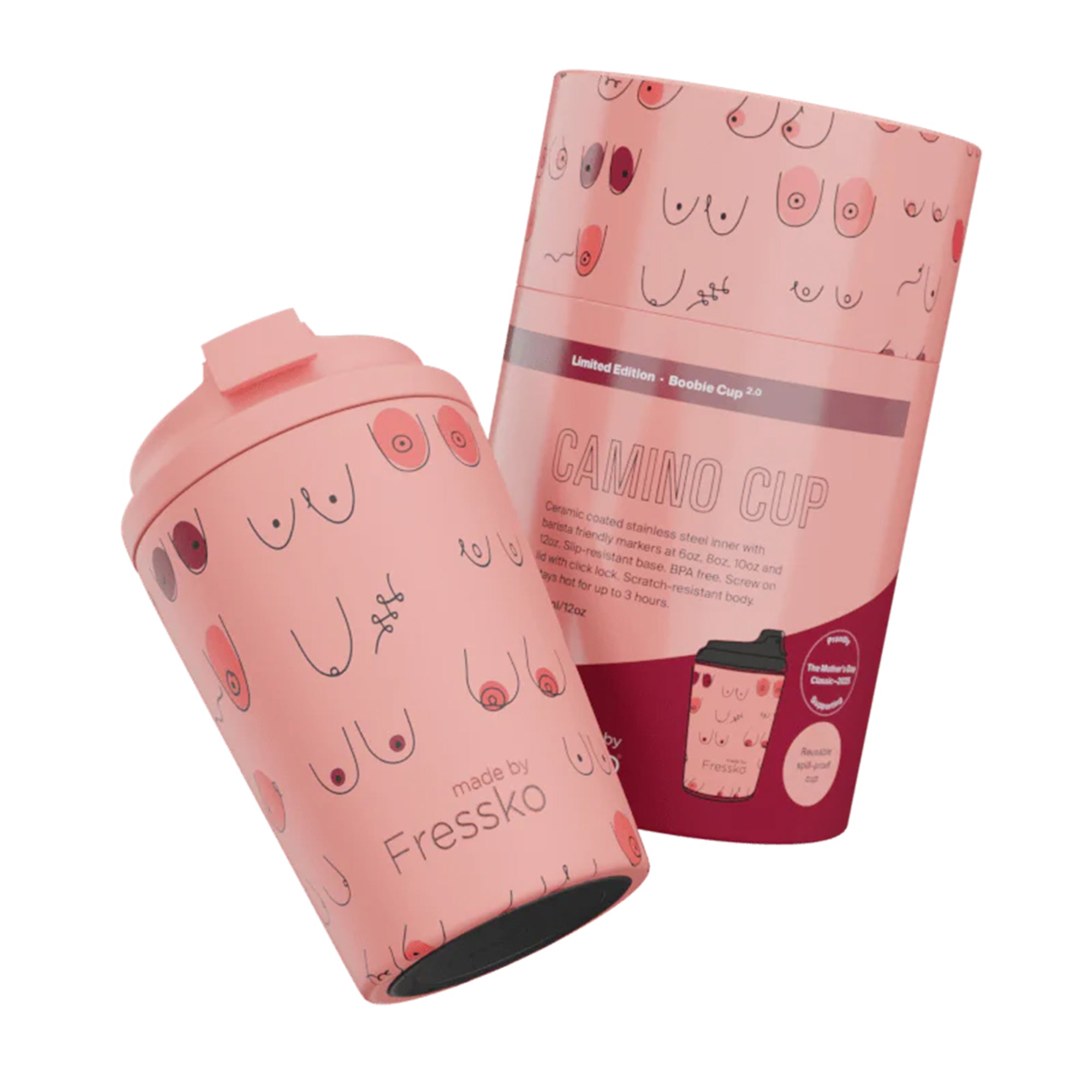 Made by Fressko Ceramic Lined Camino Boobie Coffee Cup 340ml/12oz