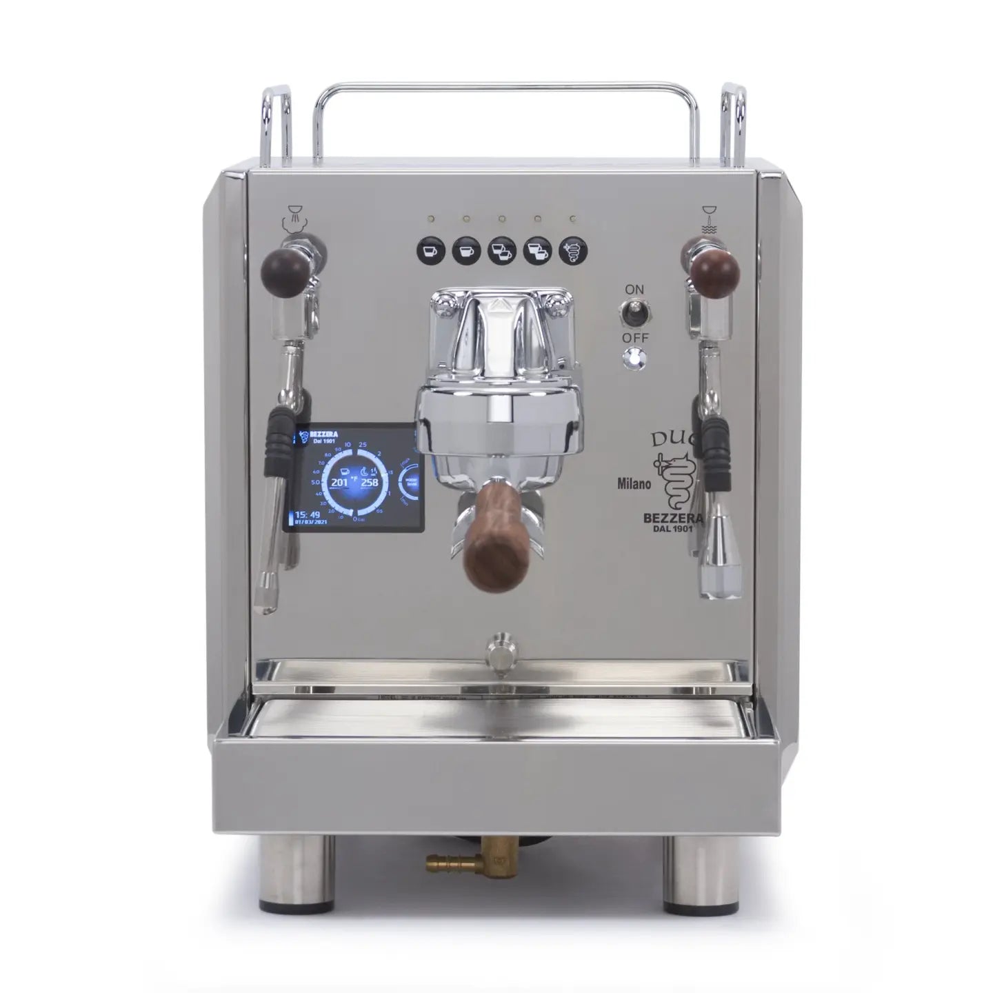Bezzera Duo MN/DE Espresso Coffee Machine (Dual Boiler, PID, Rotatary Pump, Shot Timer, Plumbable)