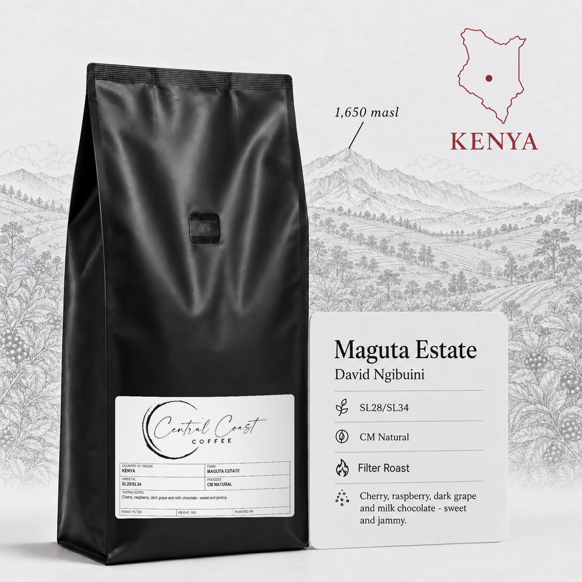 Kenya Maguta Estate CM Natural 1kg bag