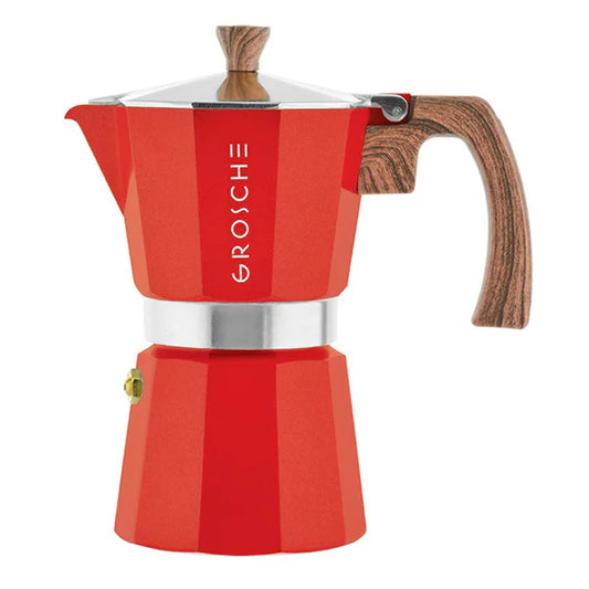 Grosche Milano Stovetop Espresso Coffee Maker Red