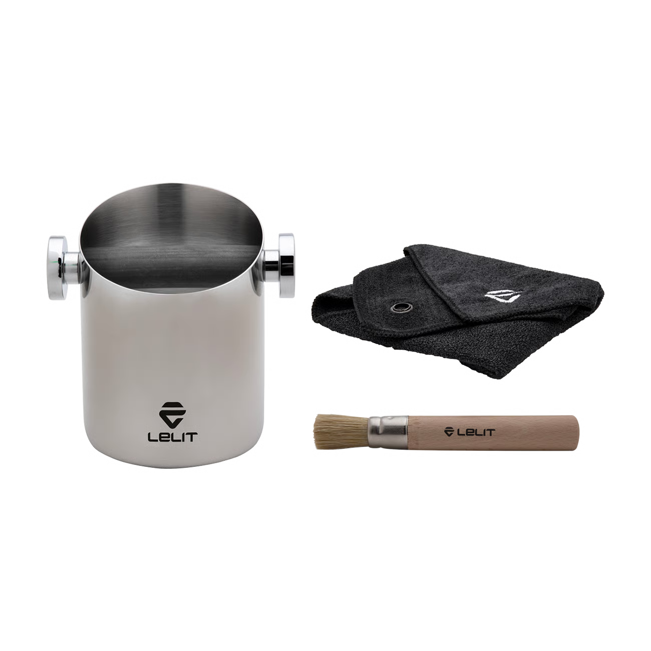 Lelit Cylindrical Knock Box With Cloth And Brush PLA360S