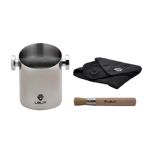 Lelit Cylindrical Knock Box With Cloth And Brush PLA360S