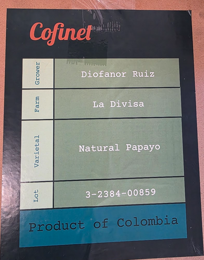 Colombia | La Divisa | Diofanor Ruiz | Papayo Natural
