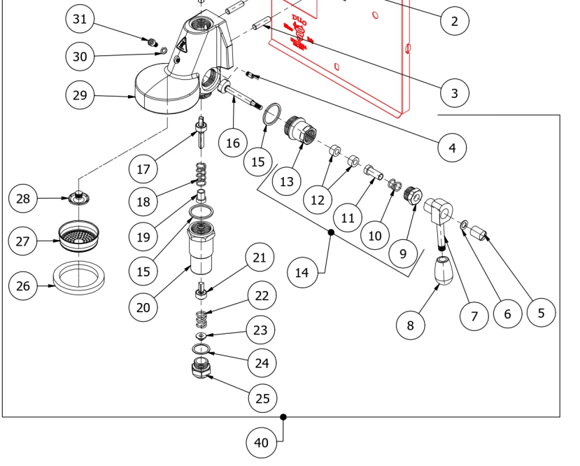 Bezzera E61 Cam Shaft Washer Gasket EP079 15.5X7.5X4 (XD0) 7479968