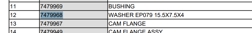 Bezzera E61 Cam Shaft Washer Gasket EP079 15.5X7.5X4 (XD0) 7479968