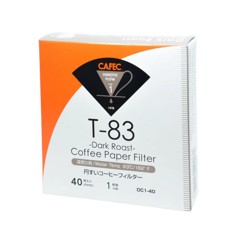 1 Cup Cafec T-83 Dark Roast Filter Paper 40 pack