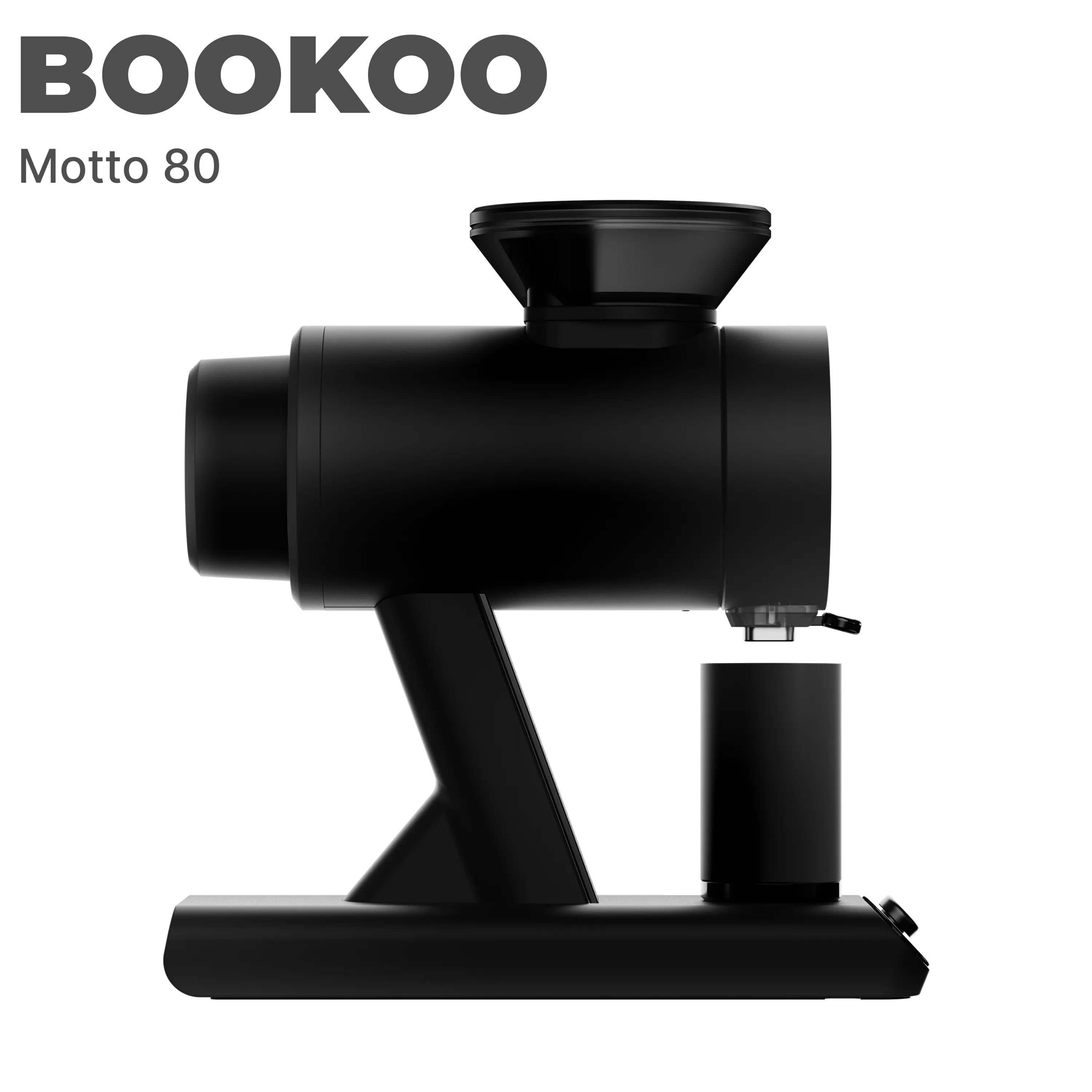 BOOKOO Motto80 Flat Burr Grinder - Black with SweetCore burrs