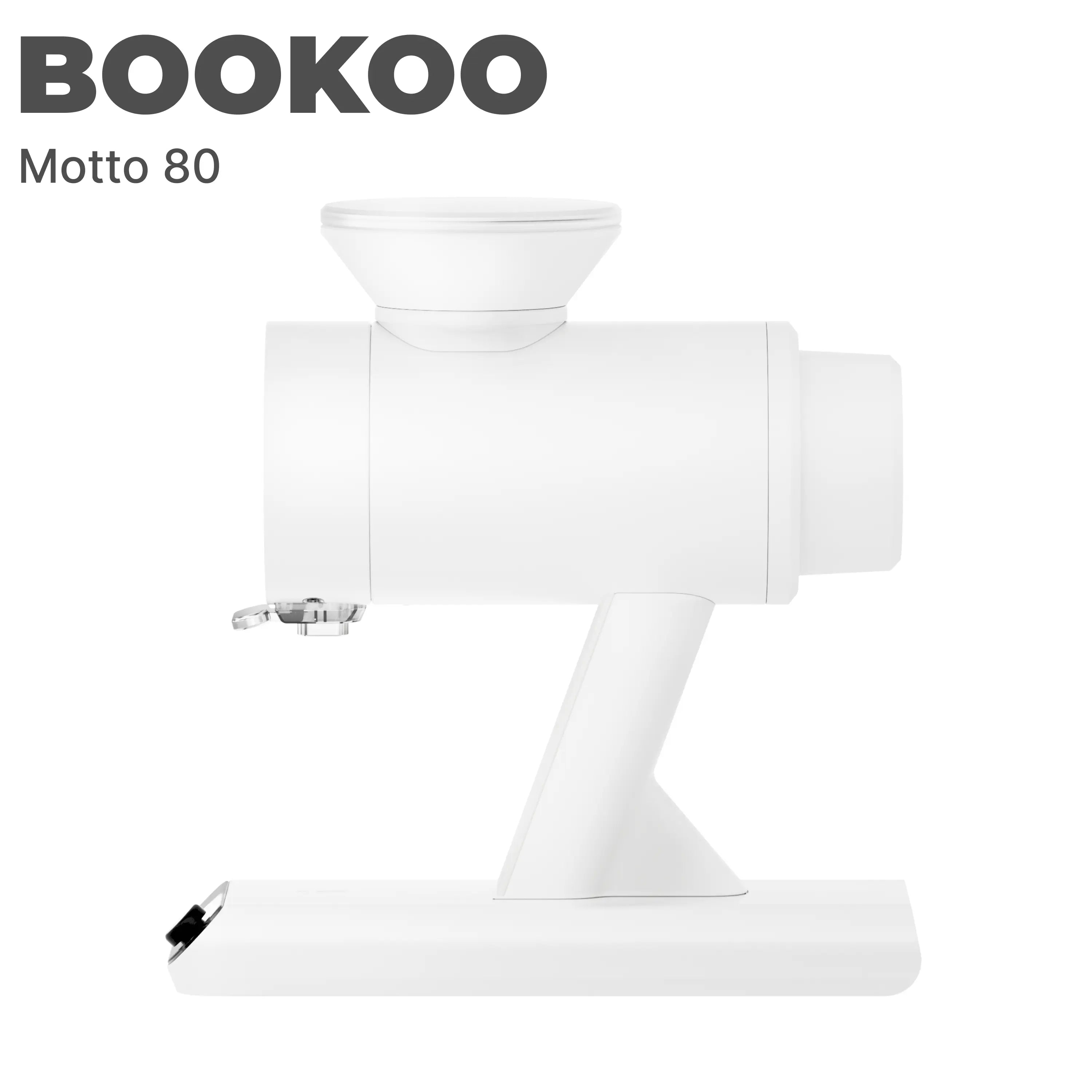 BOOKOO Motto80 Flat Burr Grinder - White with SweetCore burrs
