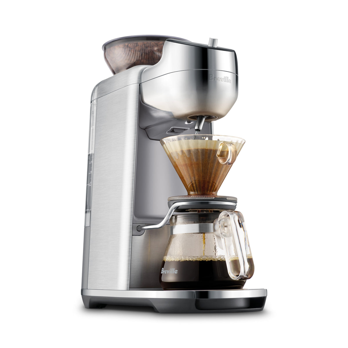 Breville Spiral Luxe Auto Pour-Over Coffee Maker - low angle, left
