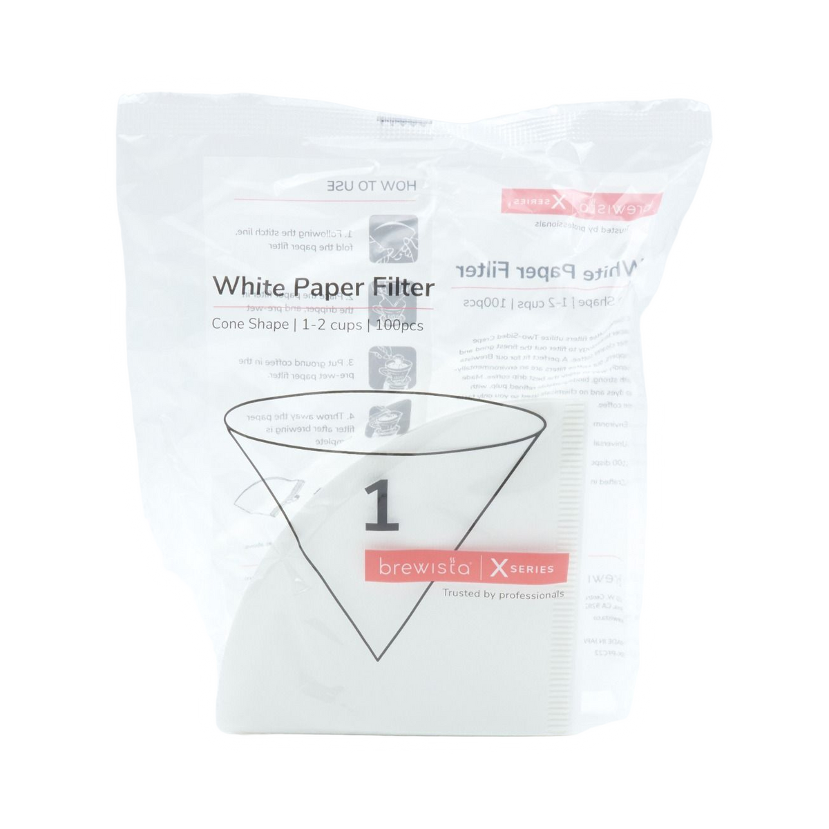 Brewista Cone Shape Paper Filter #1 Size 100pk (Made by Cafec) - product view 1