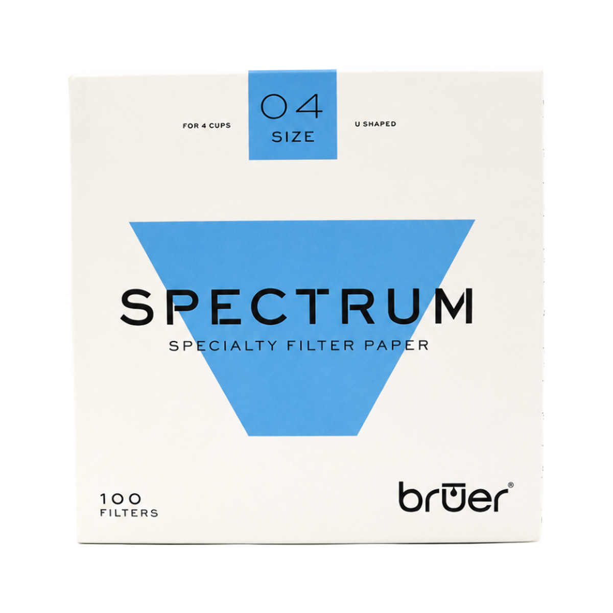 Bruer Spectrum U Shape Paper Filter #4 100pk Box - product view 1