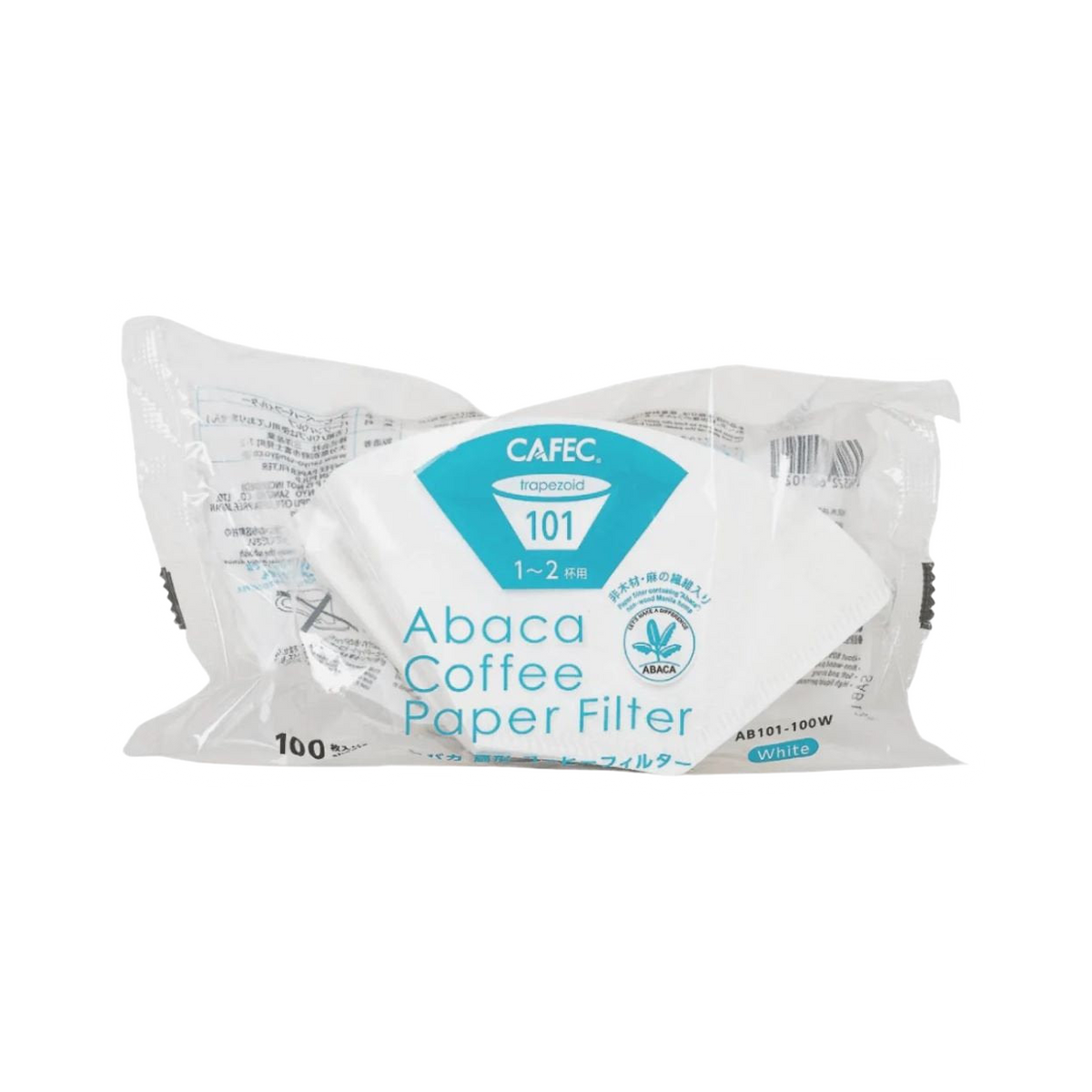 Cafec 1-2 Cup Abaca Trapezoid Filter Paper 100pk - product view 1