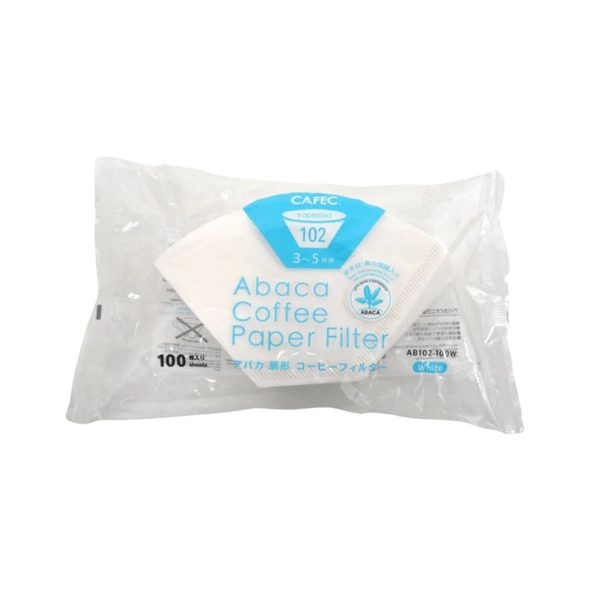 Cafec 3-5 Cup Abaca Trapezoid Filter Paper 100pk - product view 1