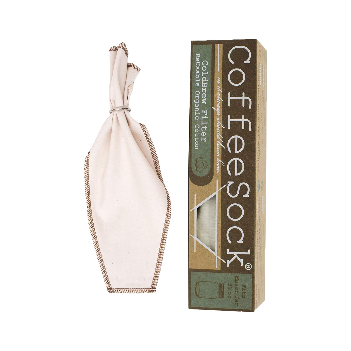 CoffeeSock Re-usable Organic Cotton Filter for Cold Brew - product view 2