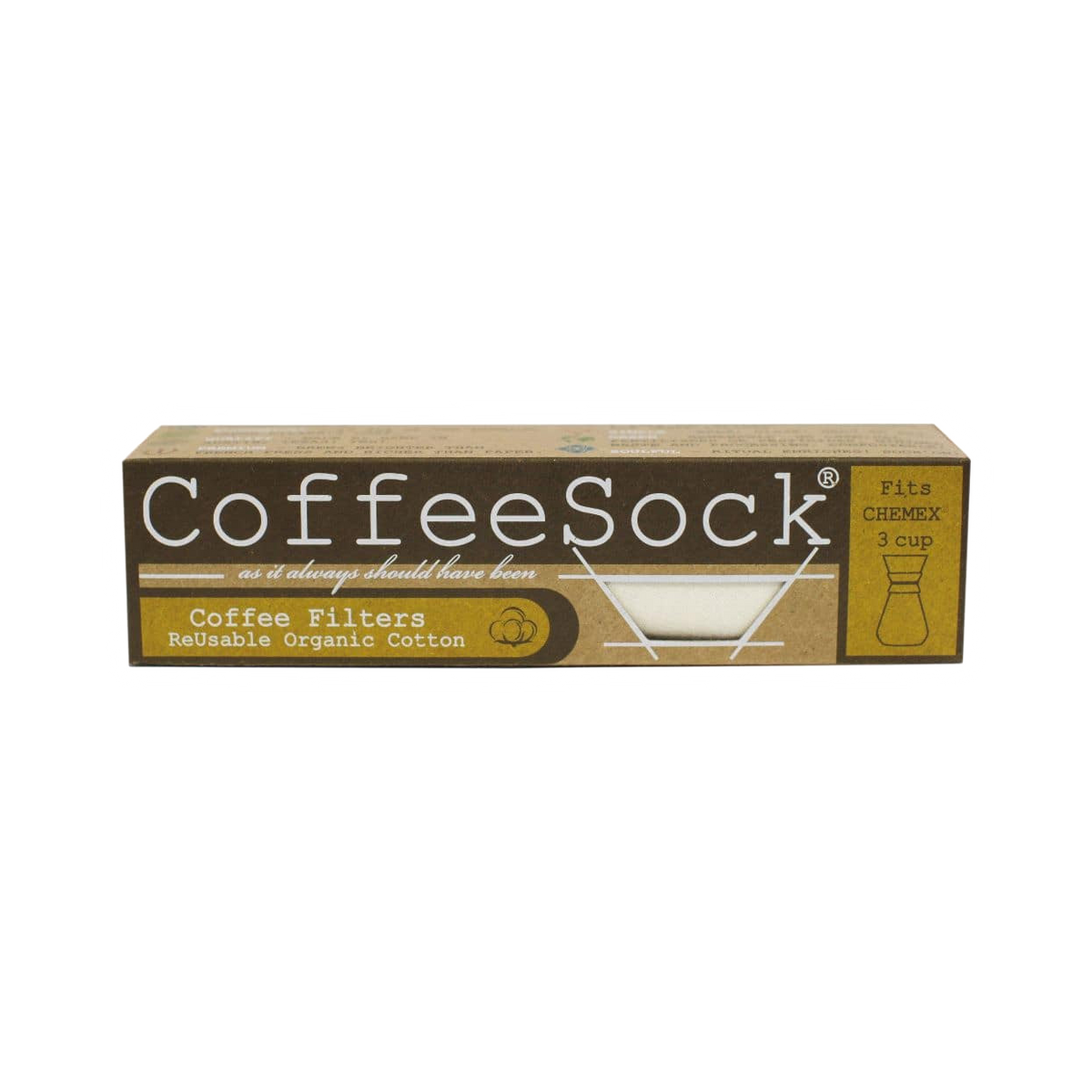 CoffeeSock Re-usable Organic Cotton Filter Chemex 3 cup - product view 2