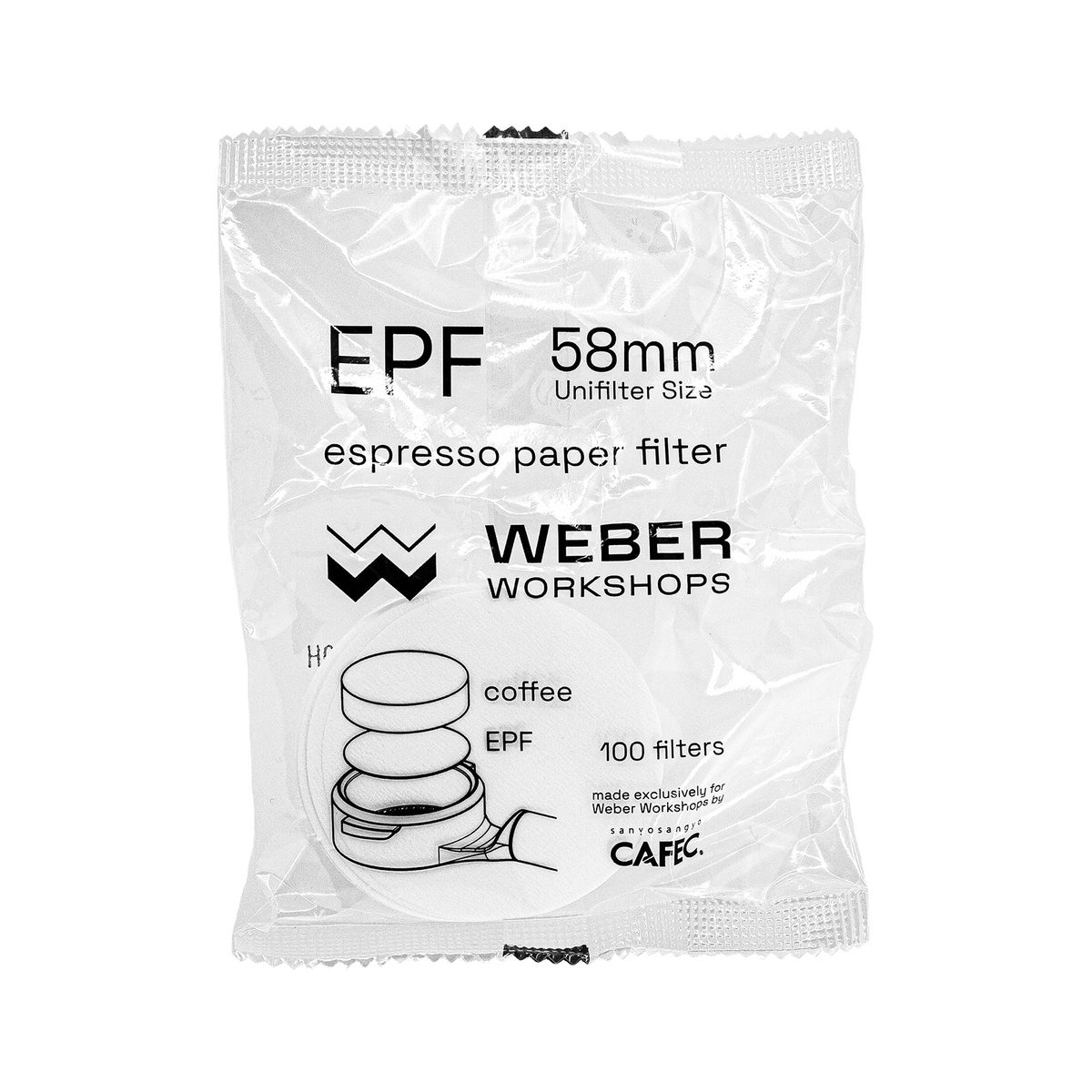 EPF 58mm Espresso Paper Filter by Weber Workshops (fits Unifilter or use as a puck screen) - product view 1