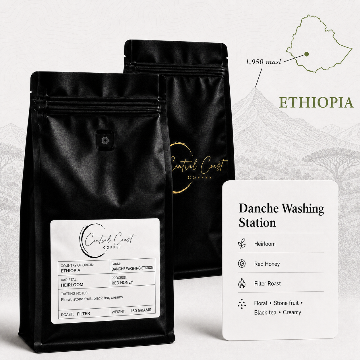 Ethiopia | Yirgacheffee Danche | Heirloom Red Honey G1 160g bag