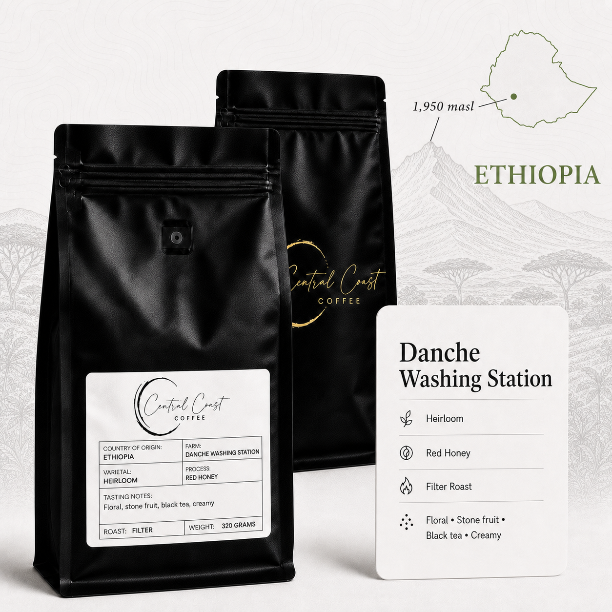 Ethiopia | Yirgacheffee Danche | Heirloom Red Honey G1 320g bag