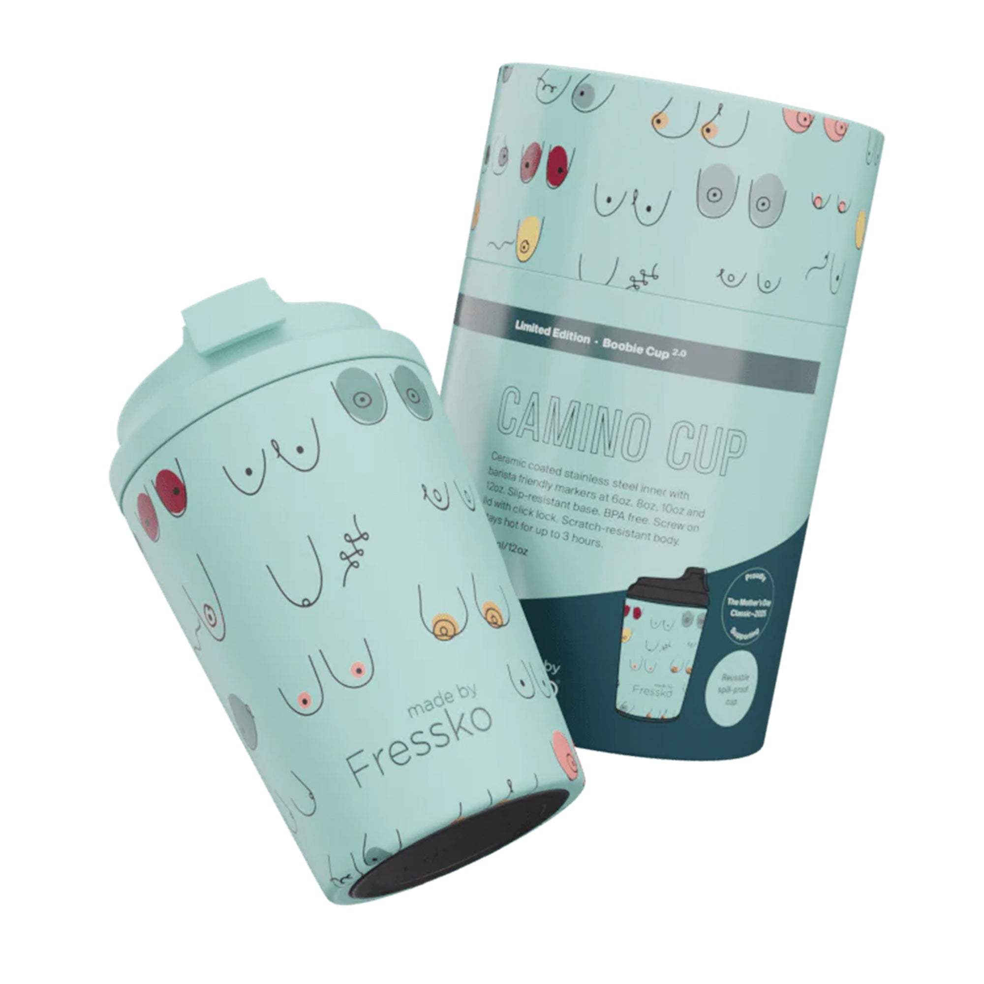 Made by Fressko Ceramic Lined Camino Boobie Coffee Cup 340ml/12oz