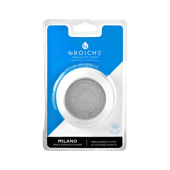 Grosche Espresso Maker 3 Silicone Seals and Filter Set - product view 3